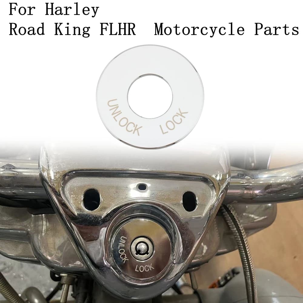 Per Harley Road King FLHR 1994-pu Parti del motociclo CNC Protezione serratura elettrica Copertura decorativa dell'interruttore a chiave