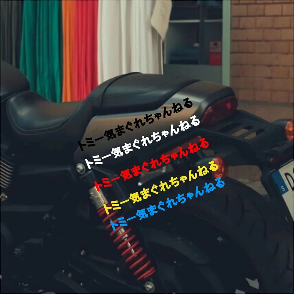 2Pcs/Set JDM Japanese Phrase Waterproof Self Adhesive Vinyl Sticker Decal for Motorcycle Helmet Side Panel Bike Body Decor