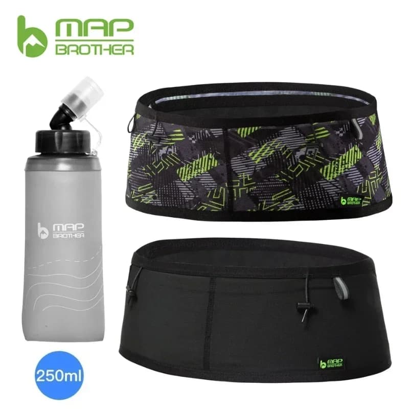 MAP BROTHER W1001 marsupio sportivo elastico intrecciato 250ml bottiglia da corsa numero cintura per Triathlon maratona ciclismo alpinismo