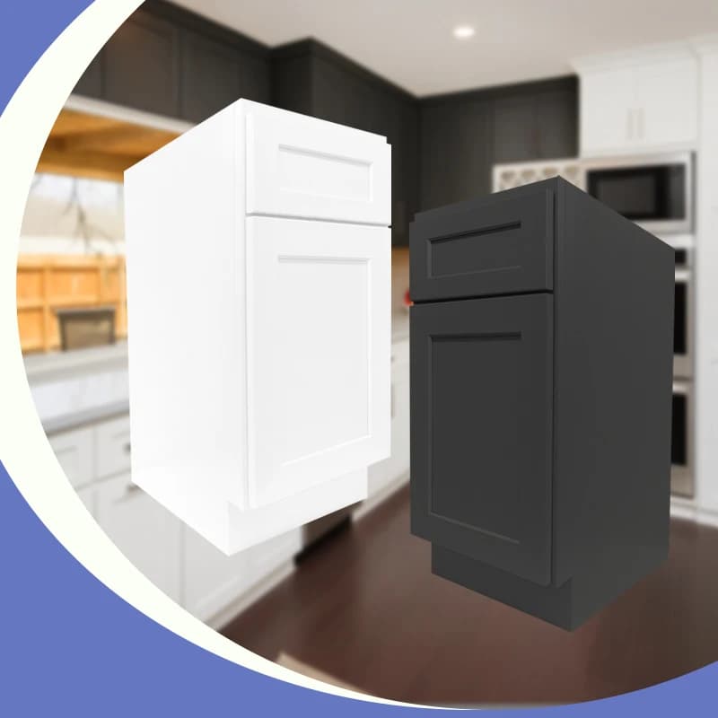 Mobili da Cucina in Legno B15 per Ristrutturazioni Residenziali USA | Mobile da Cucina in Stile Americano Moderno | 15"W x 34 1/2"H x 24"D