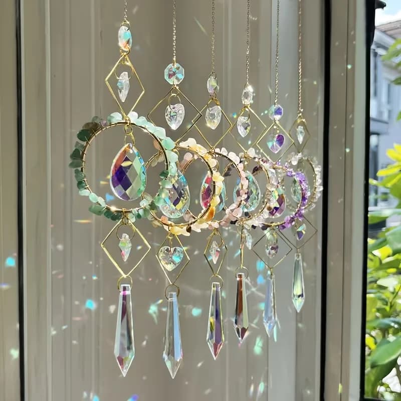23/5000 Sunlight Catcher, Light and Shadow Wind Chime Pendant, Crystal Sun Catcher, Window and Balcony Decorative Item