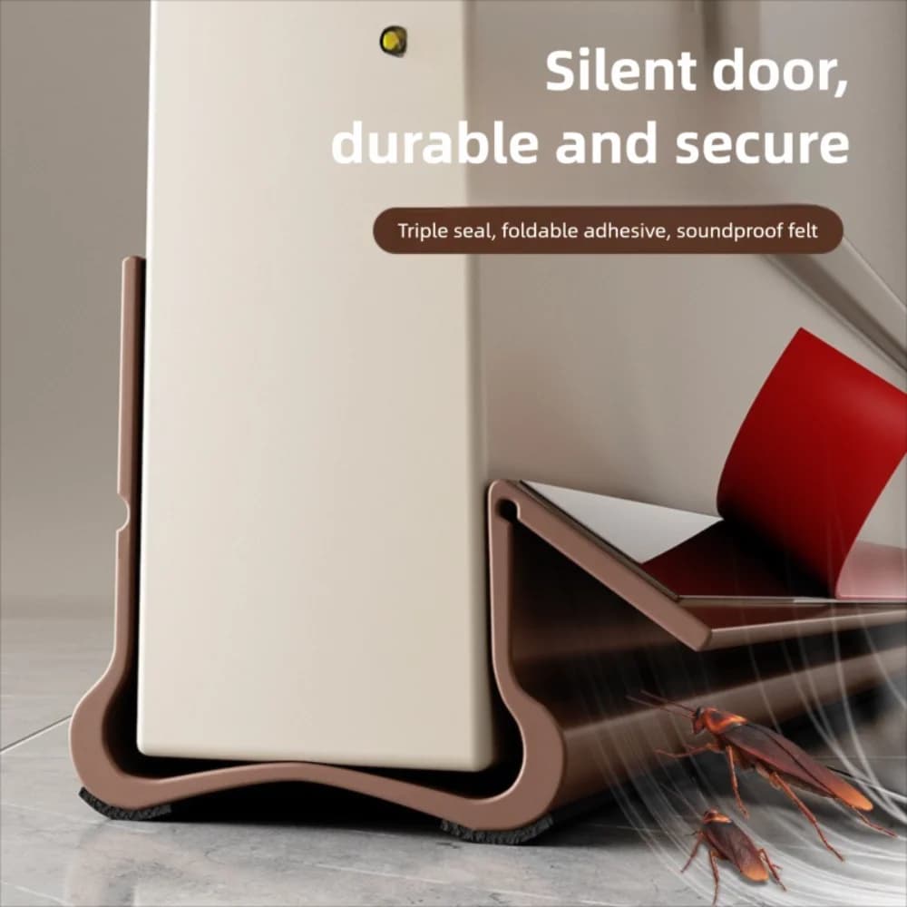 1 pz. Guarnizione Sottoporta Antirumore e Anti-insetti in PVC, Striscia Sigillante Autoadesiva Ispessita per Porte