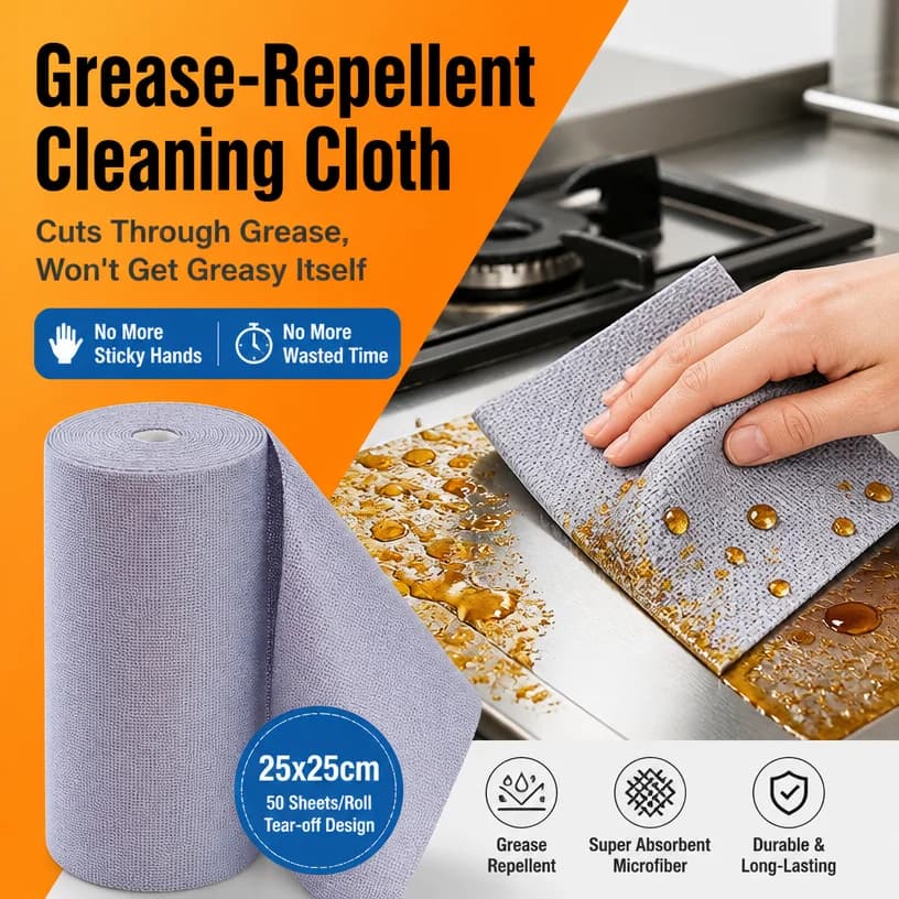 Roll of Cleaning Cloths Stackable Doors, Reusable Towels Thicknesses, High Absorption Capacity, Dry and Wet Cleaning Saws