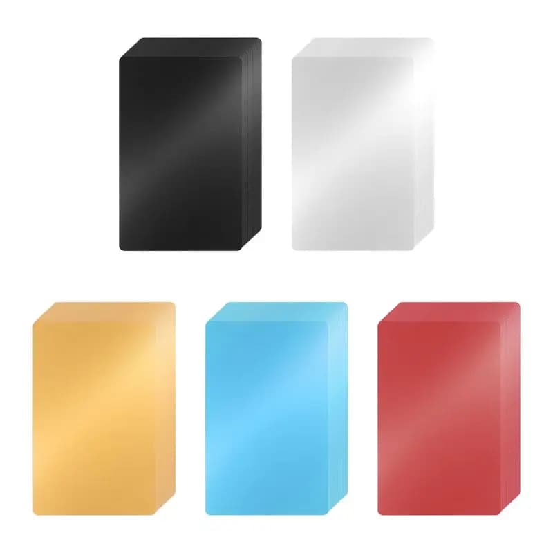 A92P 100 Pezzi Fogli di Alluminio Colorati per Incisione Laser Biglietti da Visita 86X54x0.2Mm (5 Colori)