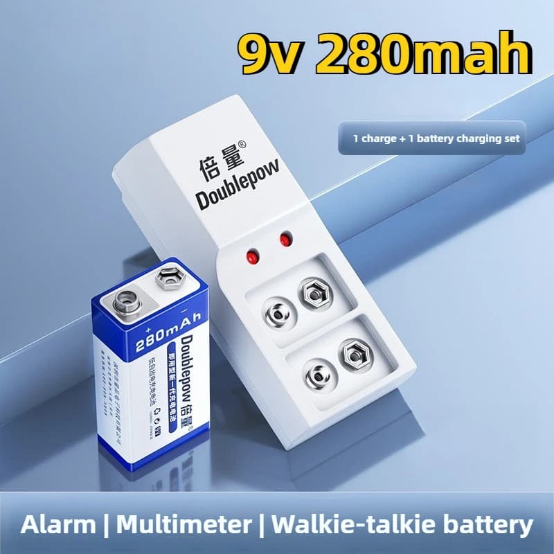 1-10 pz Ni-MH Caricabatteria Set 9 V 280 mAh 6F22 Batteria Ricaricabile per Multimetro Allarme Fumo Metal Detector Microfono Giocattolo