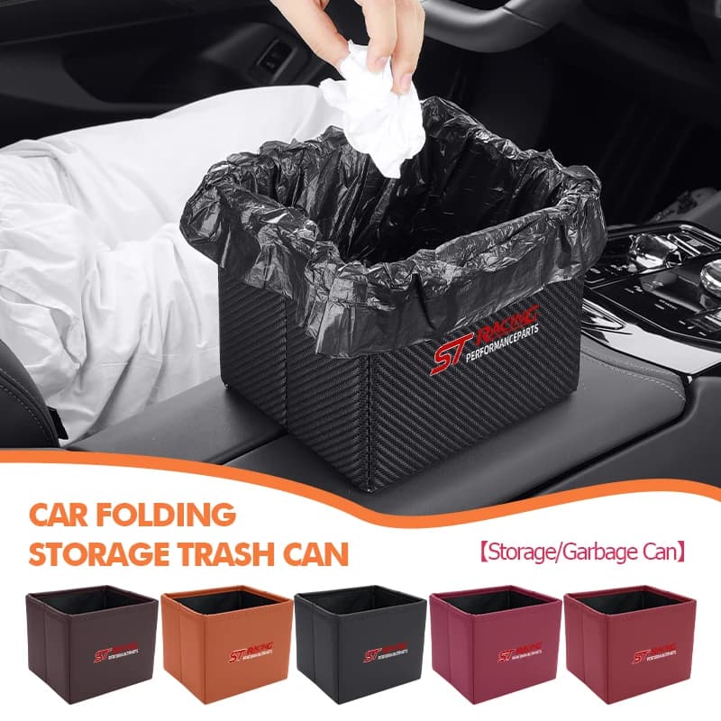 Portable Car Trash Bin Garbage Can Foldable Waste Storage Basket For Ford Escape Expedition Taurus Ecosport C-MAX Galaxy ST