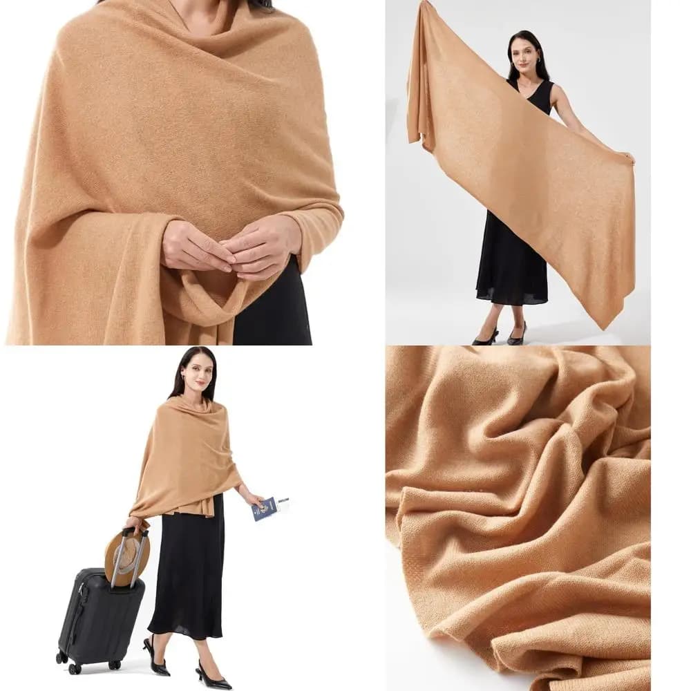 Luxurious women's wrap scarf in combination cashmere 87x28 extra large for Wayfarer travels
