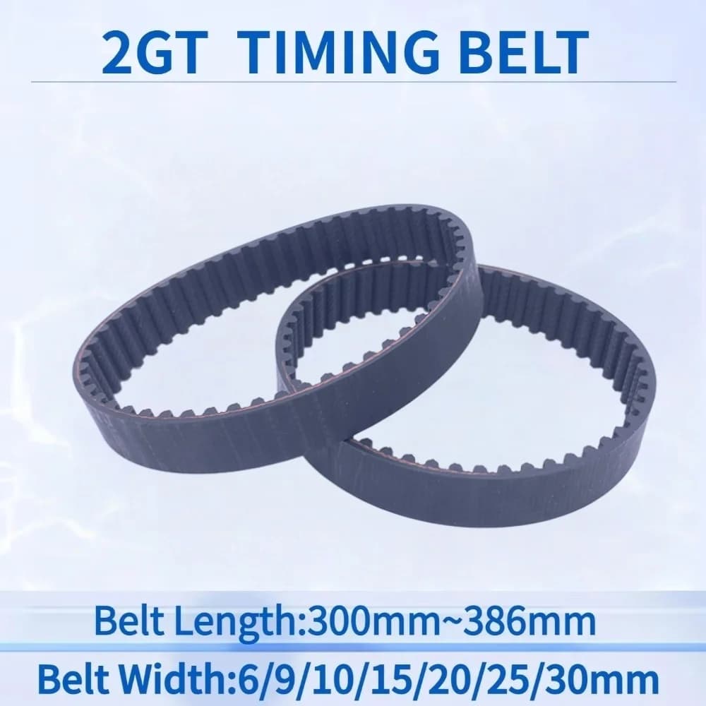 Cinghia di Distribuzione 2GT Lunghezza 300 302 308 320 330 336 340 348 350 354 358 360 370 376 380 386mm Cinghia in Gomma a Circuito Chiuso per Stampante 3D GT2
