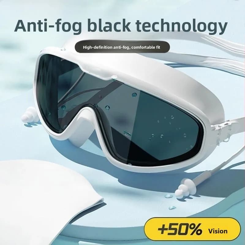 Swimwear with large frame, waterproof and anti-fog resistant design, ideal for adults and children, suitable for swimming and diving