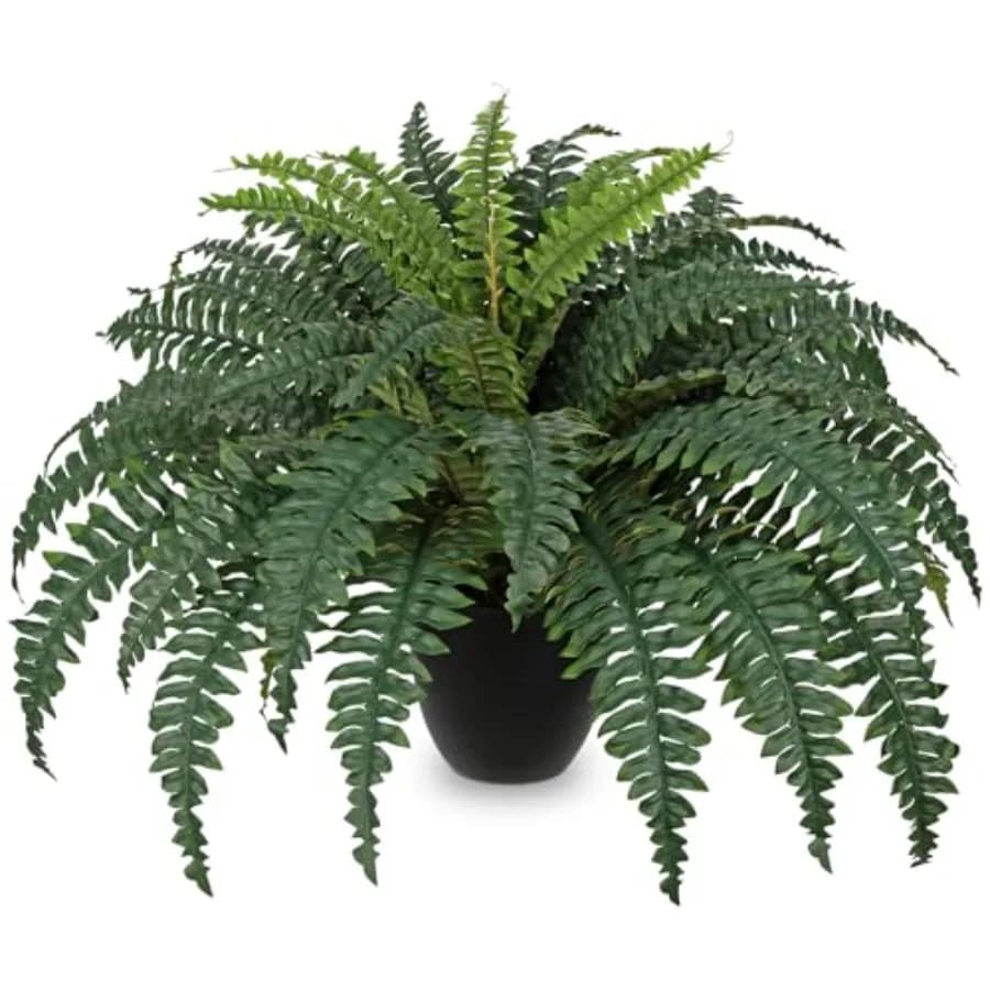 Finta Felce Boston Large Artificial in 25.5 Inch Vase, Green Plant for Outer, Interior, Patio, Garden, Farm, Window