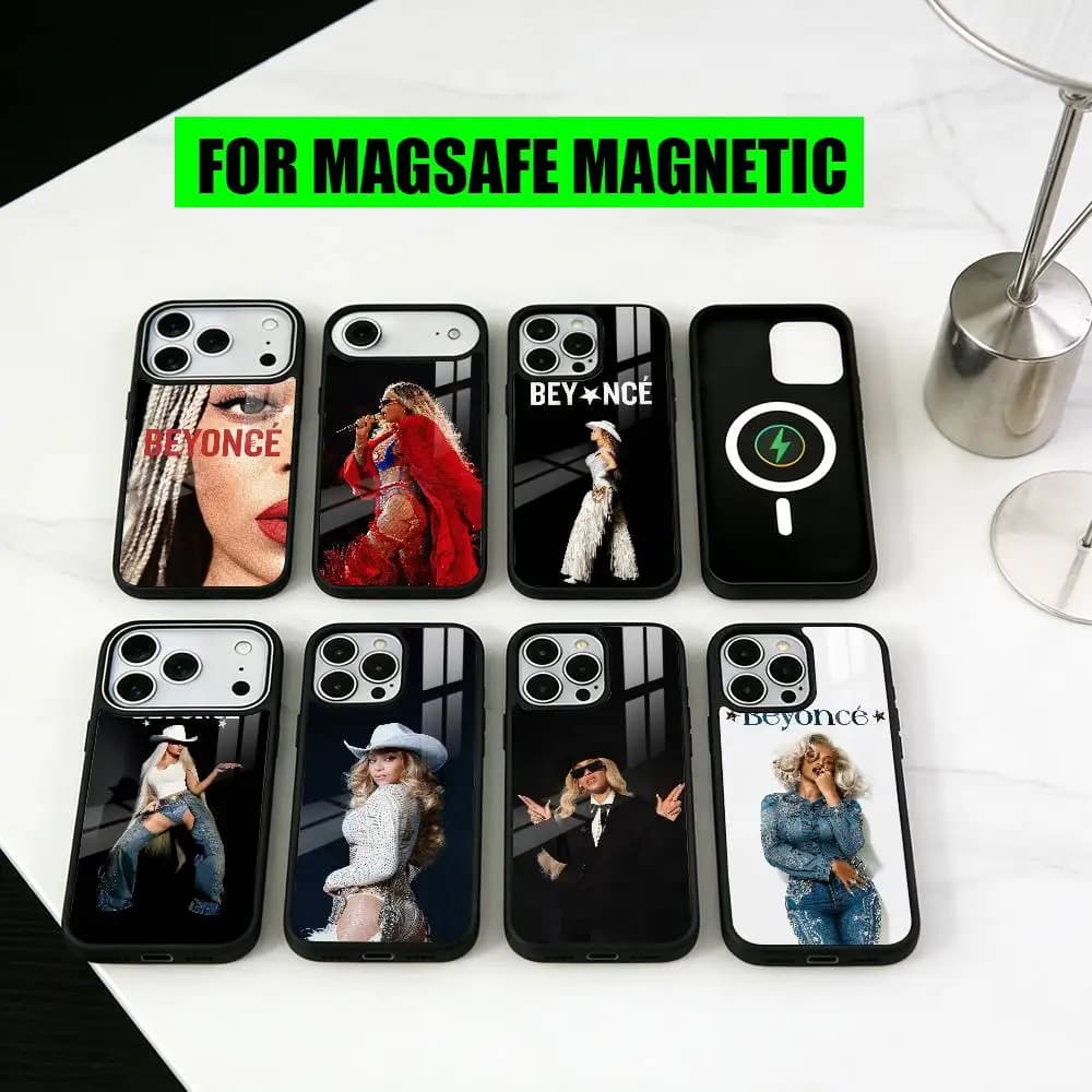 Custodia per telefono B-Beyonce C-Cowboy Carter BC-ES per iPhone 17, 16, 15, 14, 13, 12, 11 Plus, Pro magnetica con ricarica wireless MagSafe