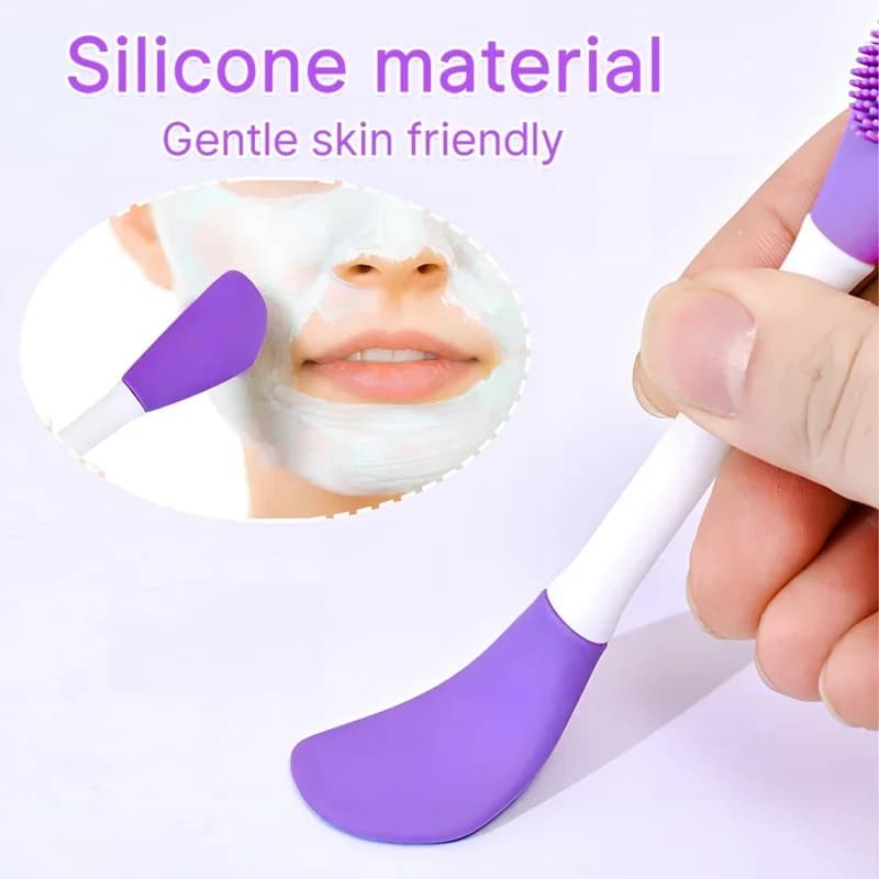 Spazzola detergente 2 in 1: spazzola in silicone per maschere e spazzola per la pulizia del viso, utilizzata per esfoliazione, massaggio, rimozione del trucco e cura della pelle.