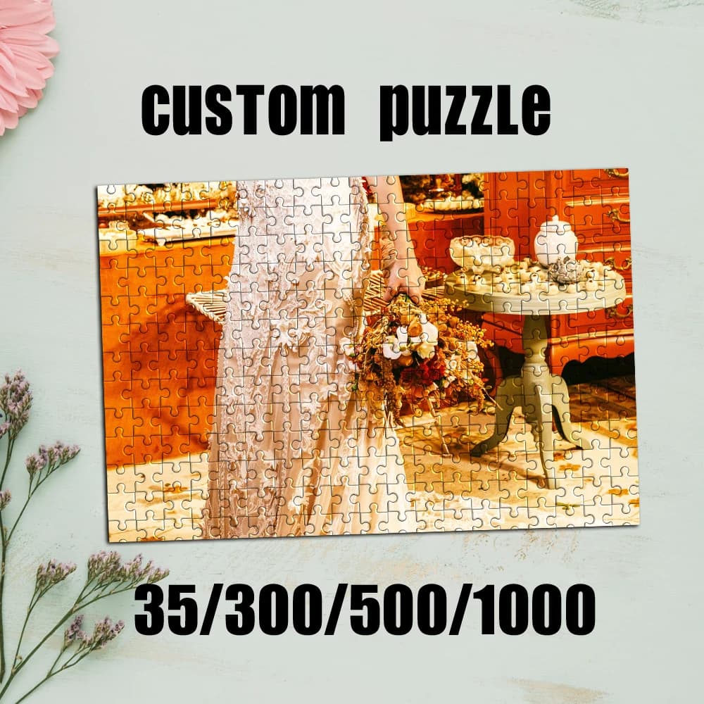 Puzzle Personalizzato con Foto, Blocchi con Immagini Personalizzate per Regali di Natale, Capodanno, San Valentino, Anniversario