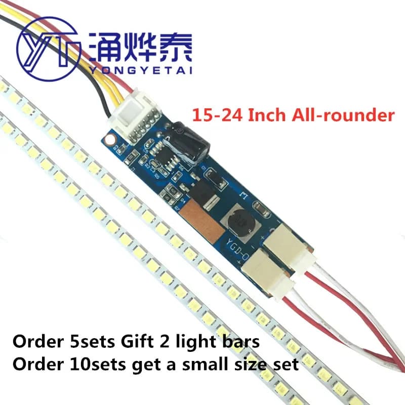 YYT Kit di aggiornamento lampade retroilluminate a LED regolabile 15 17 19 20 22 Kit LED retrofit LCD da 24 pollici Monitor TV LCD Striscia di retroilluminazione a led