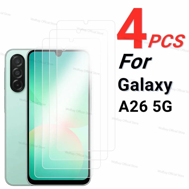 2/4PCS Protezione Dello Schermo Per Samsung Galaxy A26 Vetro Temperato Samsung Galaxy A26 5G Pellicola Del Telefono Colla Completa Per Samsung Galaxy A26