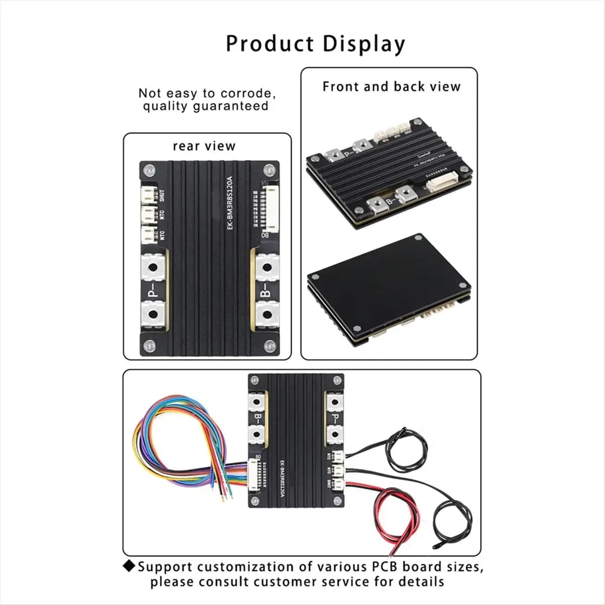 L63A Upgrade 4 Series 120A-300A Iron Lithium Protection Board Electric Vehicle EK-BM3R8S 4S Battery Balance Board