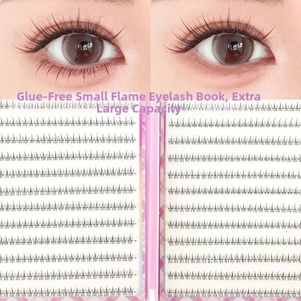 Natural-looking lower eyelashes with small flame, without glue, easy application, fake eyelashes, soft, comfortable, reusable