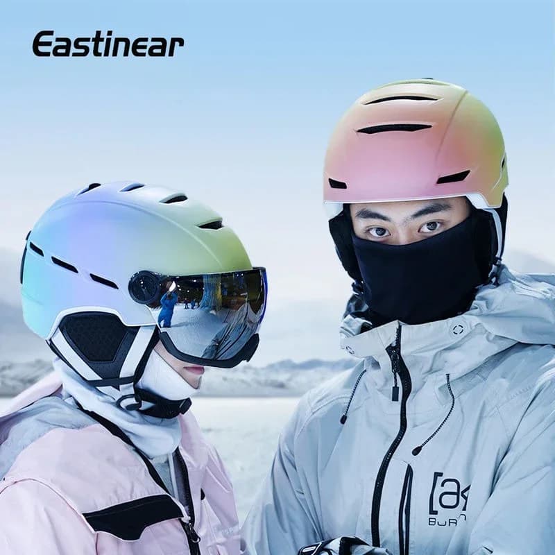 Casco da sci integrato con occhiali Uomo Donna Casco da neve caldo resistente agli urti Sport invernali Equipaggiamento protettivo Snowboard Sci