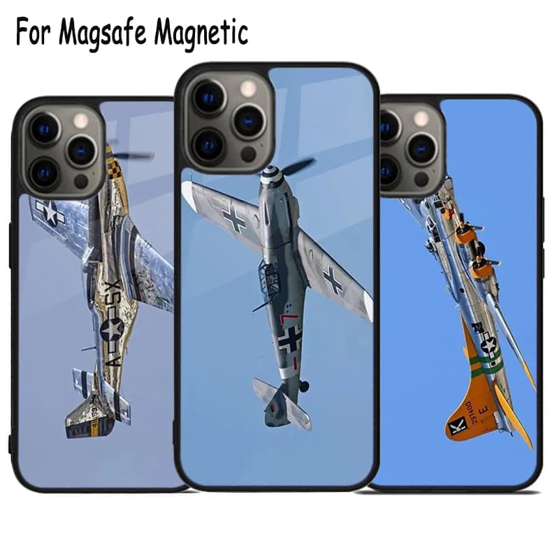Vari Classic WW2 Aircraft Charge Custodia per telefono per iPhone 17 Air 15 16 16e 14 13 11 12 Pro Max Plus Magsafe Cover magnetica