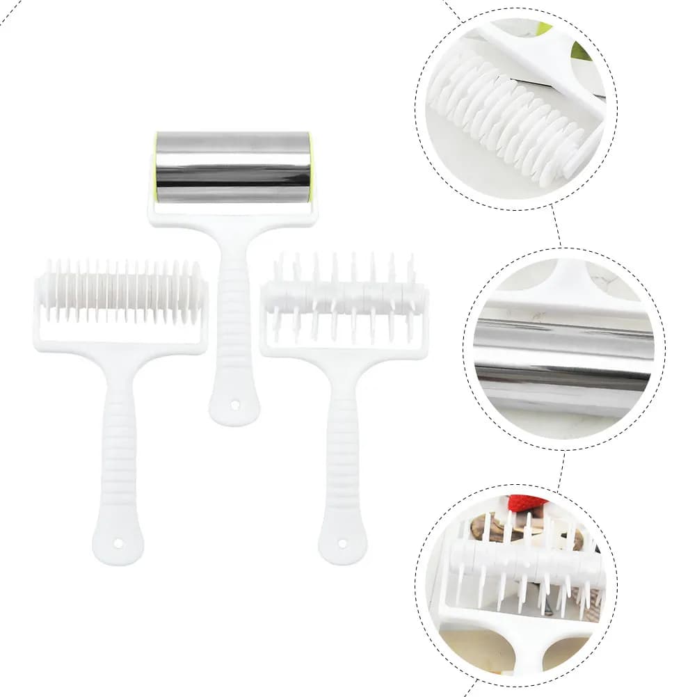 Set di 1 Rullo Foratore per Impasto Pizza, Ago Distributore Uniforme per Pasta, Foratrice per Torte, Strumento per Impastare