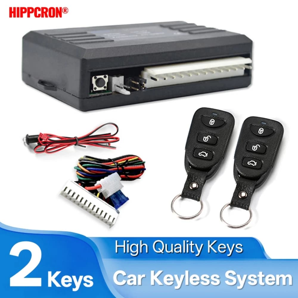 Hippcron Serratura per portiera per auto Sistema di accesso senza chiave per rilascio bagagliaio Kit di chiusura centralizzata Accessori per auto con telecomando con Wirless