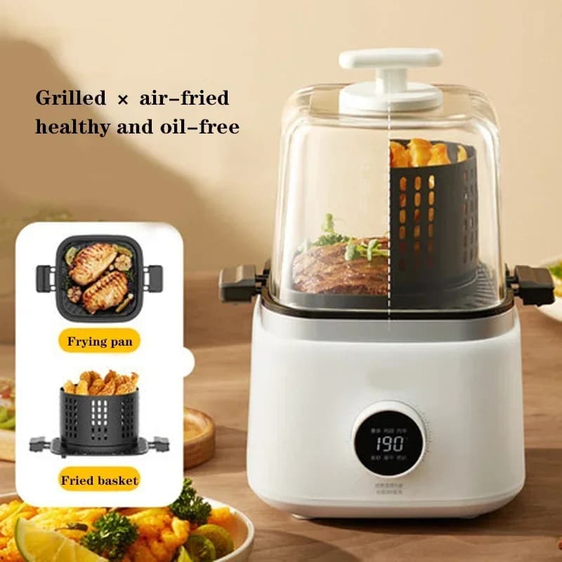 Air Fryer Smoke-Free Ooven 2L Household Transparent Visible Air Fryer Led Touch Screen Grilled Chicken French F