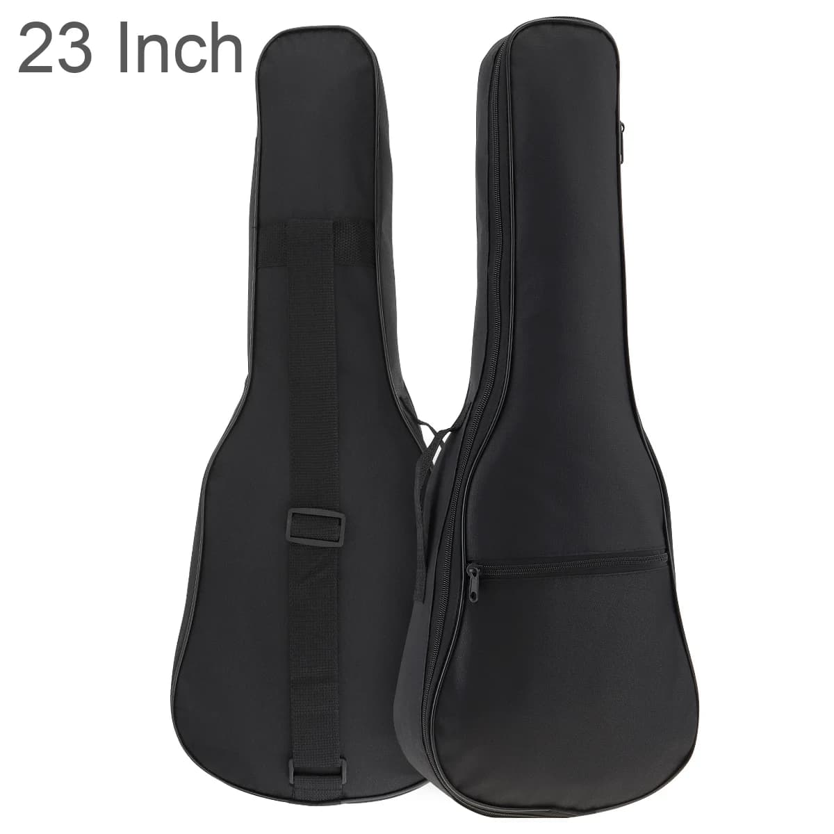 Borsa per ukulele portatile nera da 23 pollici, custodia morbida in cotone impermeabile, 1 pezzo
