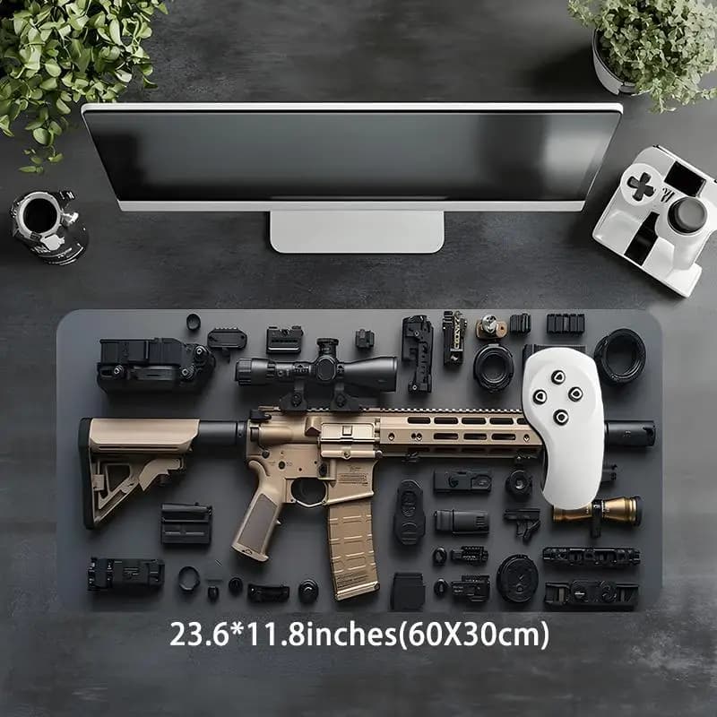Tappetino per mouse da gaming grande CIFbuy Tactical Rifle & Gun Assembly Tools Display, elegante protezione per scrivania in gomma antiscivolo, multi-misura