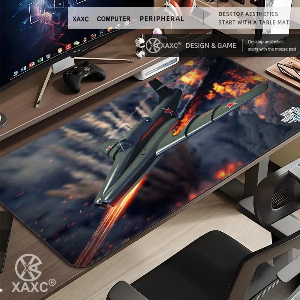 World of Warplanes XAXC Tappetino per mouse grande, tappetino per tastiera, tappetino per mouse da gioco in gomma antiscivolo, tappetino per mouse per laptop
