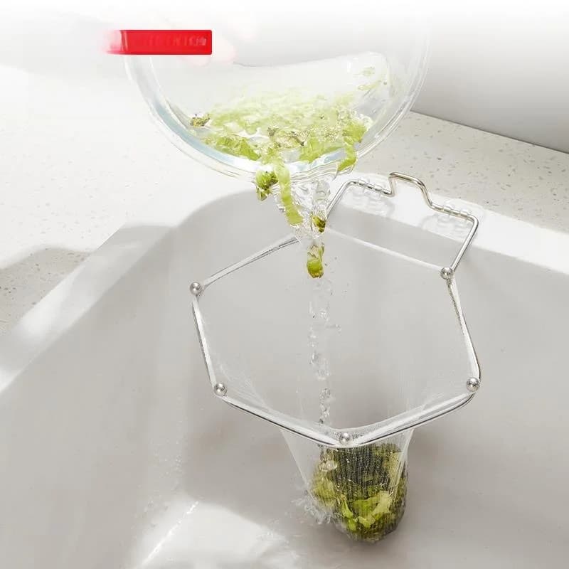 Kitchen Drain Rack Sink Waste Filter Net Hanging Basket Storage Shelf Leftovers Filter Drain Basket Nordic Style