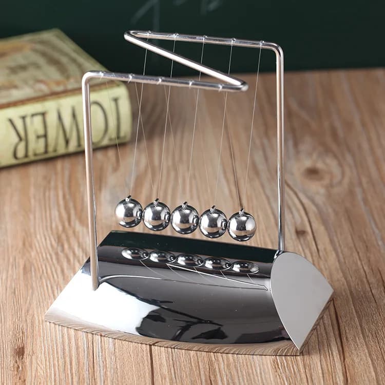 Z-shaped Electroplated Newton's Pendulum Ball, Mirror-finish Metal Bumper Ball, Physics Energy Conservation Educational Pendulum