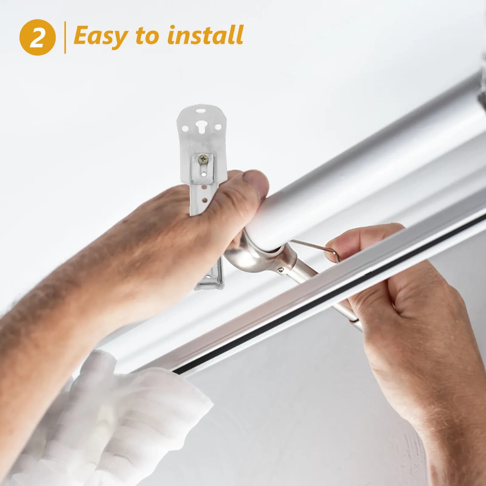 2 Pezzi Staffe Doppie per Binario Tende, Resistenti, Montaggio a Soffitto/Parete, Ricambi per Tende a Rullo, Accessori per Binari Tende