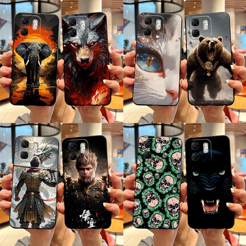 Per Infinix Smart 9 X6532 Custodia Infinix Hot 50i X6531 Mito Nero Wukong TPU Opaco Custodia protettiva morbida Smart9 Hot50i Cassa del telefono