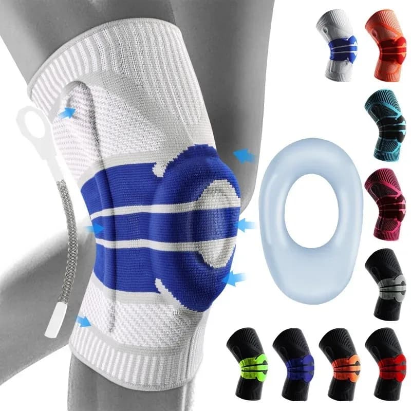 1Pcs High Elastic Knee Support Brace Kneepads Adjustable Patella Basketball Volleyball Safety Guard Strap Protector Knee Pads