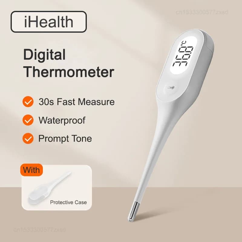 Termometro elettronico iHealth a misurazione rapida, termometro digitale a LED per la misurazione della temperatura corporea, termometro ascellare per bambini, neonati, adulti