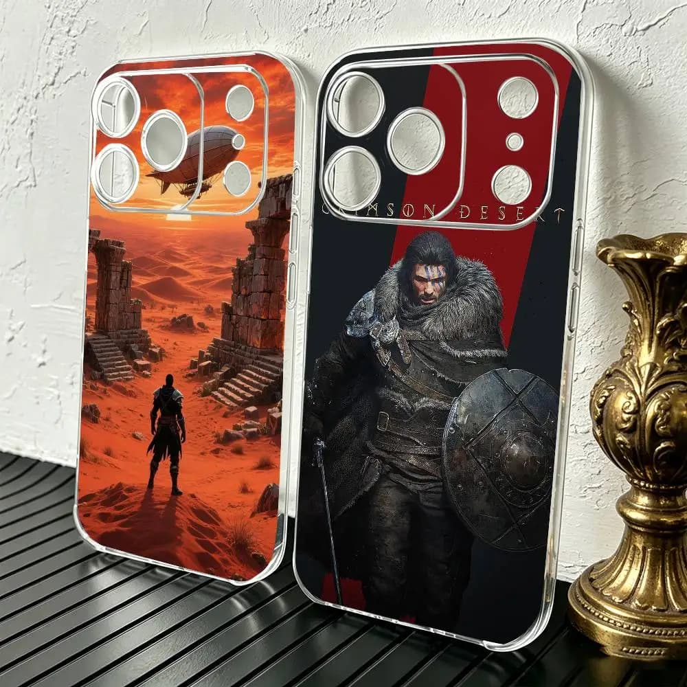 Cover Trasparente Game C-Crimson Desert per iPhone 17 16 15 14 13 12 11 Mini Pro Max Plus