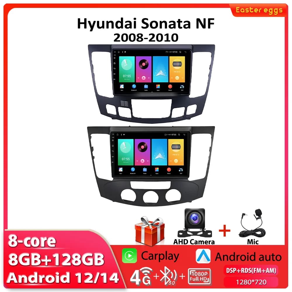 WIFI 4G Autoradio per Hyundai Sonata NF 2008-2010 navigazione GPS lettore multimediale Android Auto Stereo Carplay Autoradio 8 + 128GB