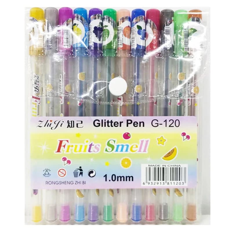 12 pz/set Profumato Glitter Colori Penne Gel Evidenziatore per la Scuola Ufficio Libro da colorare per adulti Riviste Disegno Pennarelli artistici Carino