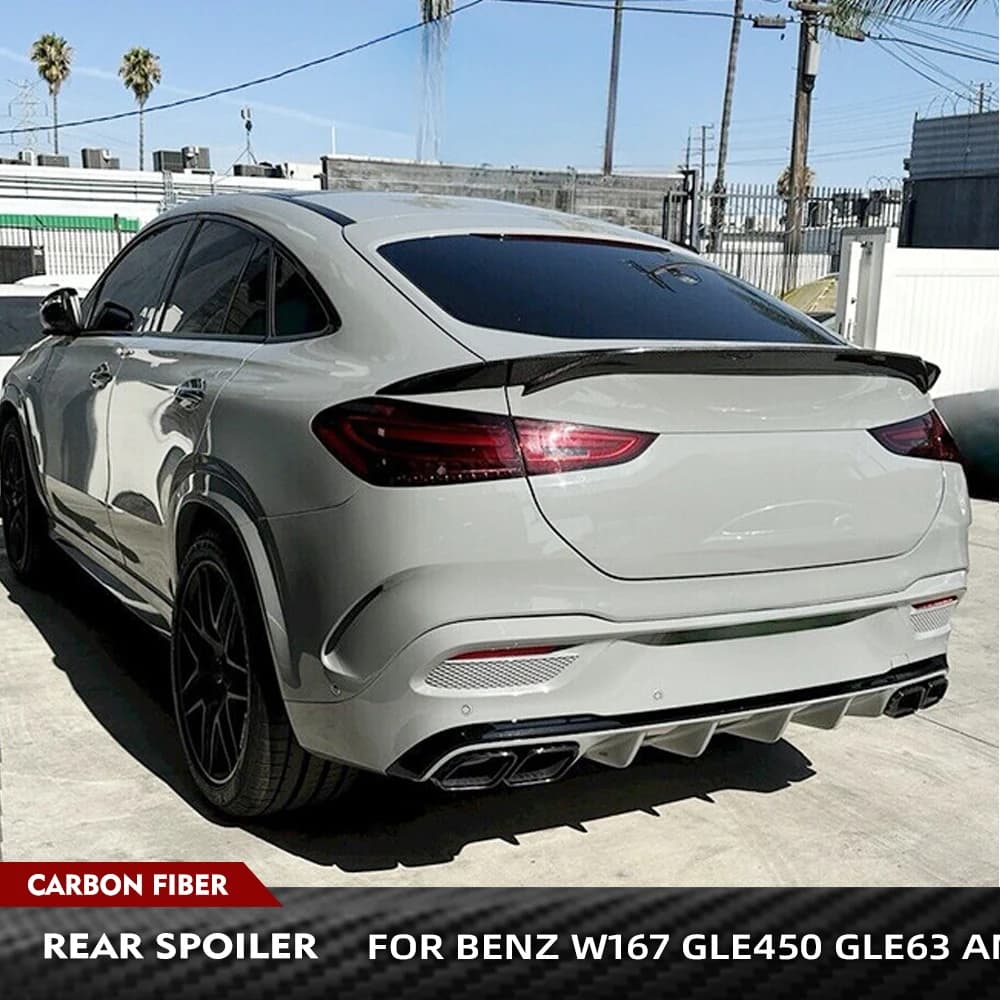 Per Mercedes-Benz W167 GLE450 GLE63 AMG Fibra di Carbonio Spoiler Posteriore Ala Auto Baule Posteriore Spoiler Auto Baule Posteriore Boot Lip Ala