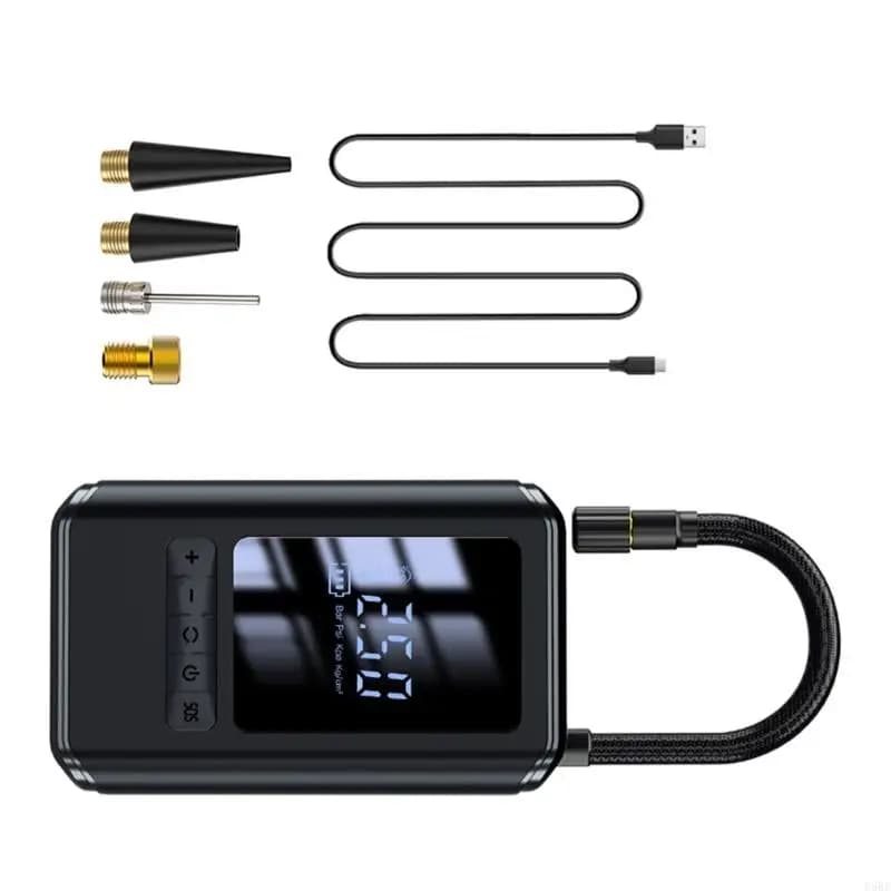 Pompa per compressore d per auto, gonfiatore per pneumatici wireless D5BE con torcia e manometro