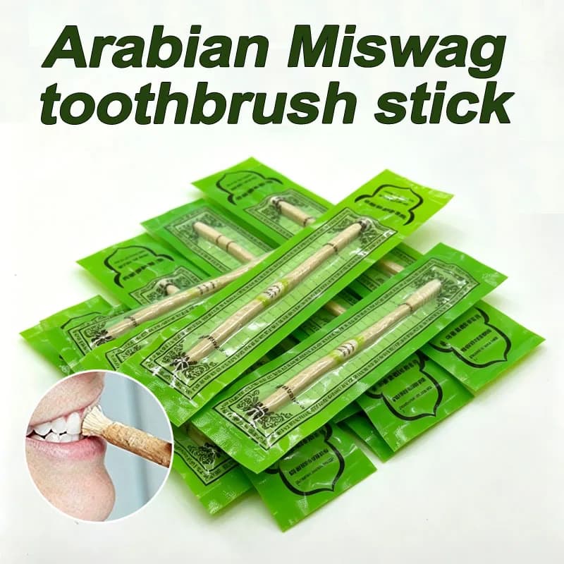 Spazzolino Naturale Miswak Sottovuoto, Dentifricio Miswak per Gengive Sane e Alito Fresco YAS03