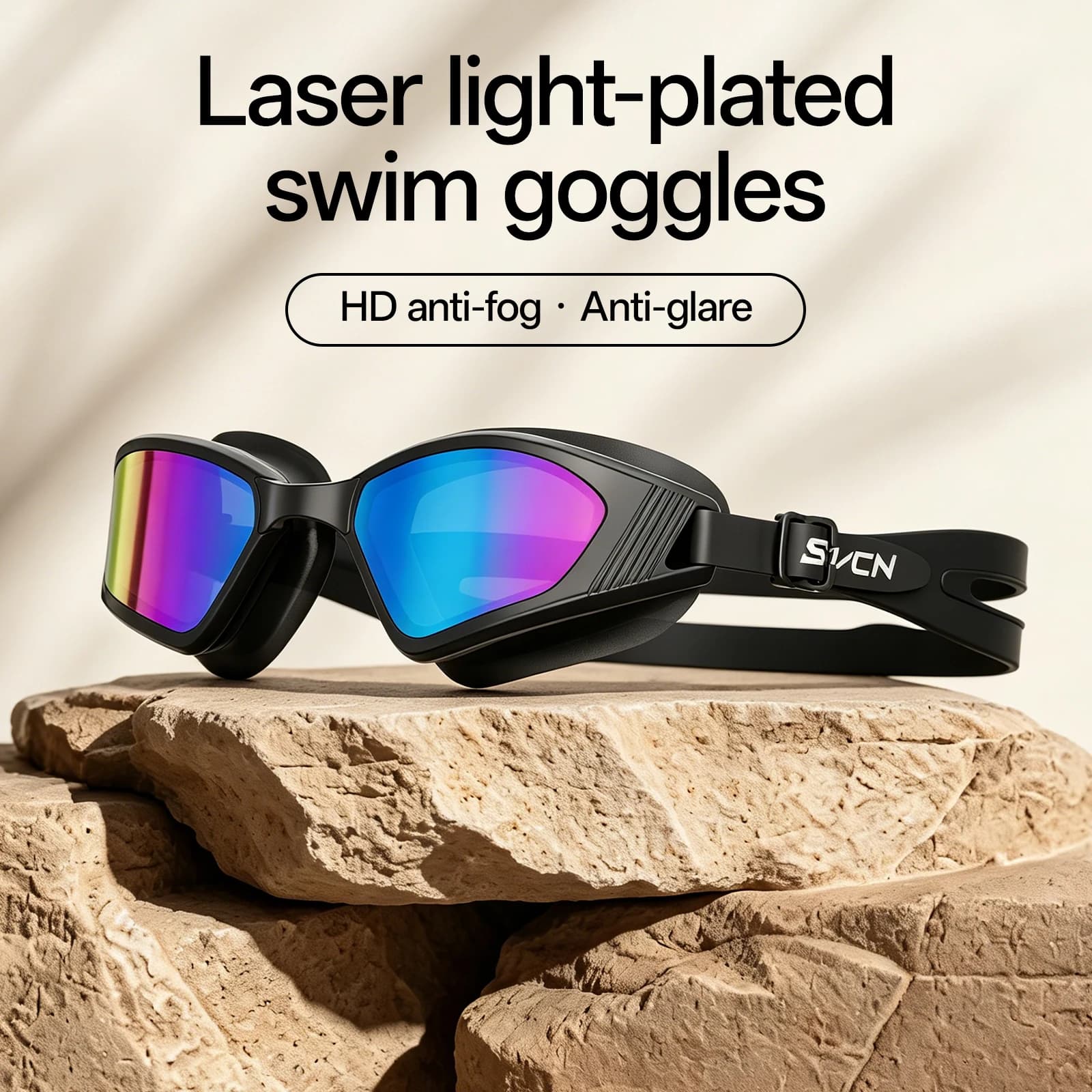 SCVCN Adult Swimming Goggles Anti-Fog UV Protection Low-Drag Swim Glasses for Men Women Youth Pool Competition Use Accessories