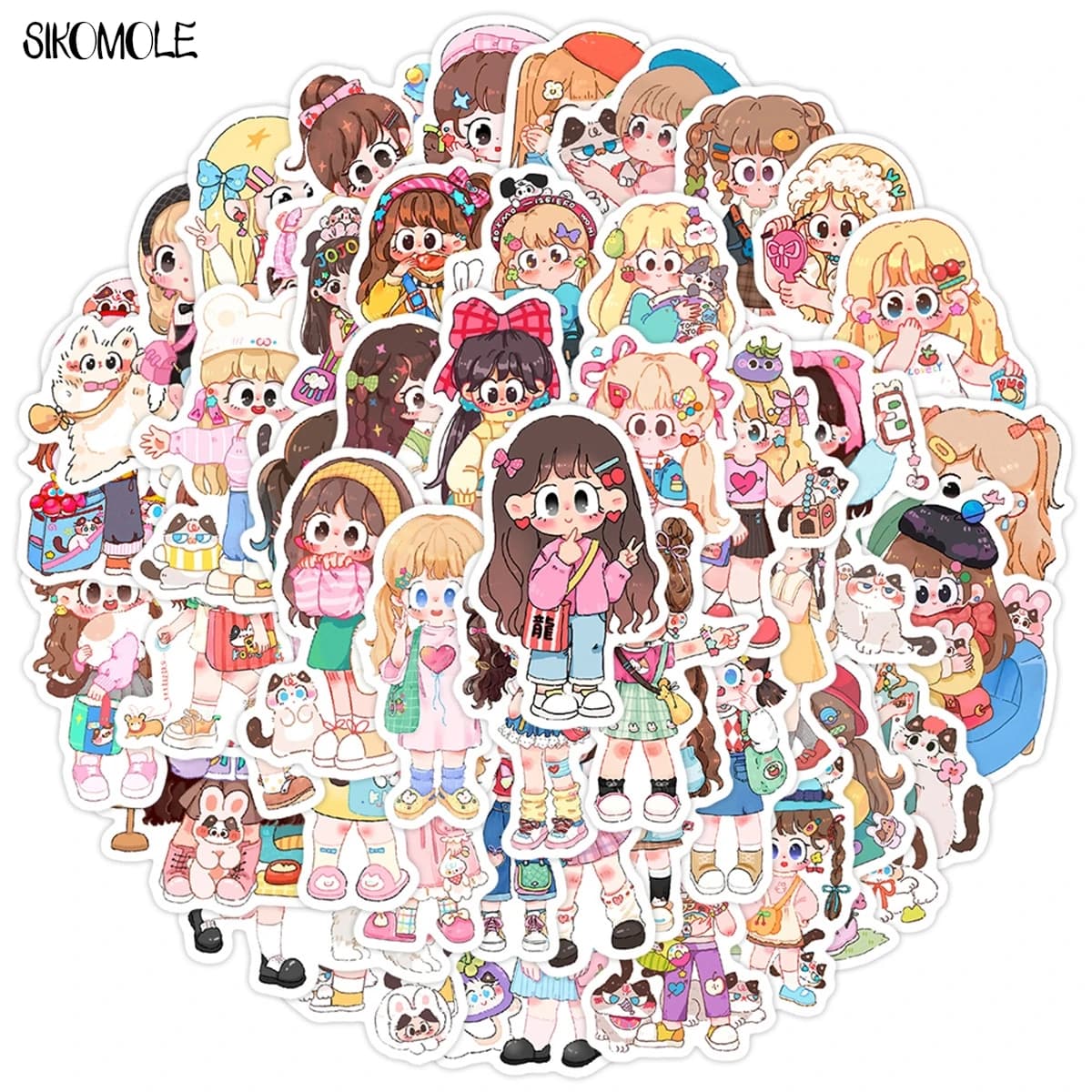 10/50/100PCS Cartoon Japanese Anime Girl Stickers Aesthetic Outfit DIY Decoration Children's Luggage Decal Graffiti Sticker Pack