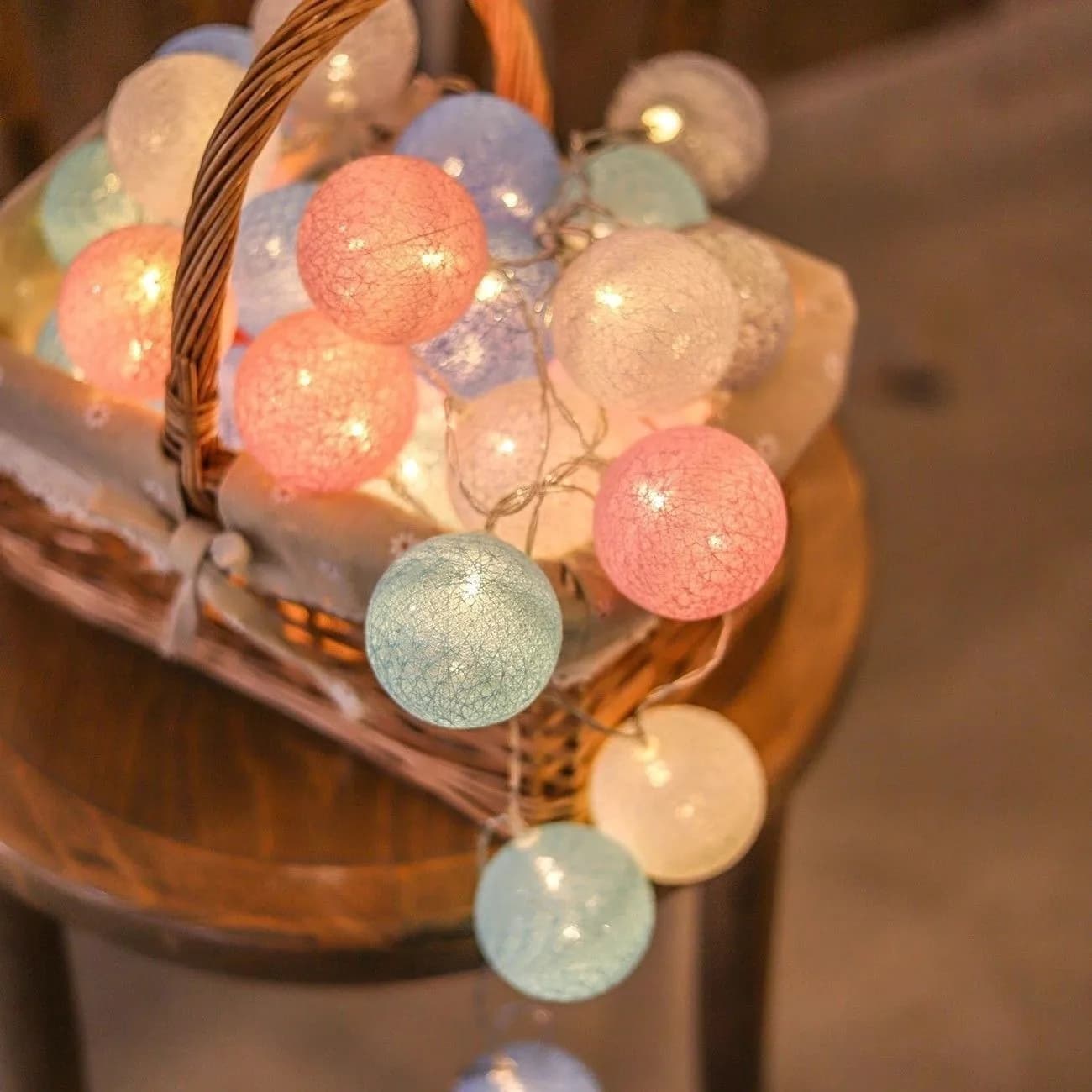 10 LED in cotone USB palline stringa lucine natalizie novità catena di lampade per la casa ghirlanda esterna decorazione della festa nuziale