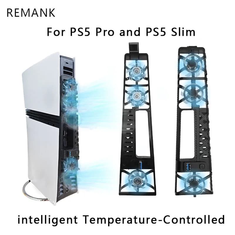 Ventola di Raffreddamento per PS5 Pro, Sistema di Controllo Intelligente della Temperatura, Illuminazione RGB, Raffreddatore Esterno Silenzioso, Accessori per Console di Gioco