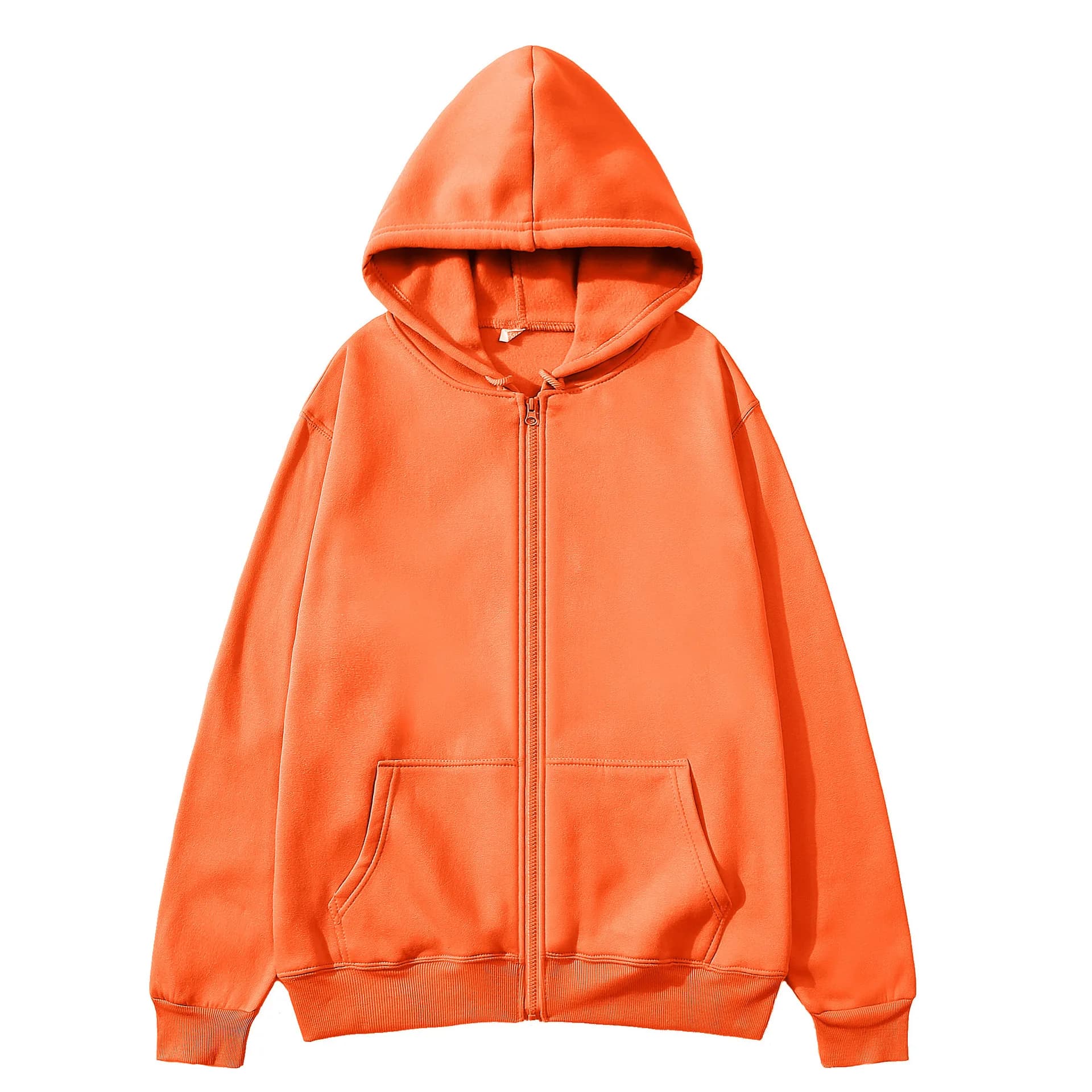 Autunno Inverno Nuova felpa casual con cappuccio in pile con cerniera multitasche Felpa con cappuccio allentata da uomo e da donna Felpa alla moda da donna