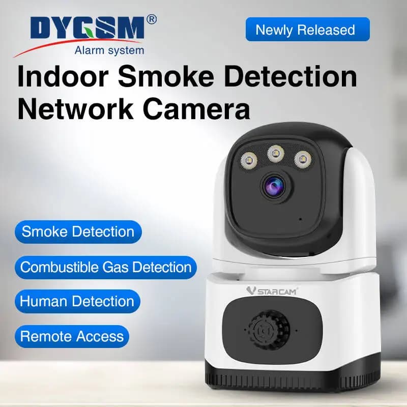 Telecamera WIFI da 2mp integrata nel rilevatore di perdite di fumo e Gas allarme IP CCTV protezione di sicurezza sorveglianza Smart Auto Tracking Audio bidirezionale