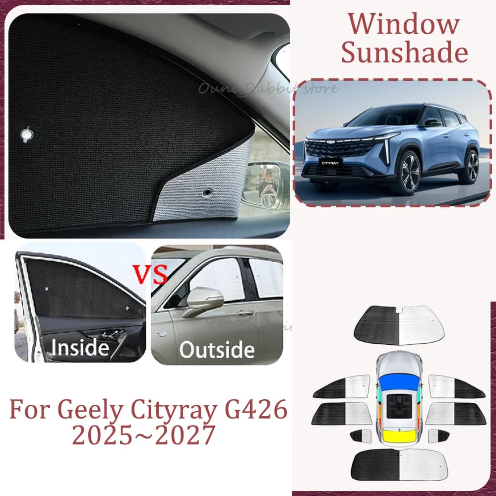 Per Geely Cityray G426 2023~2026 2024 2025 Parasole per Tettuccio, Protezione per Finestrini Laterali e Parabrezza, Accessori Parasole