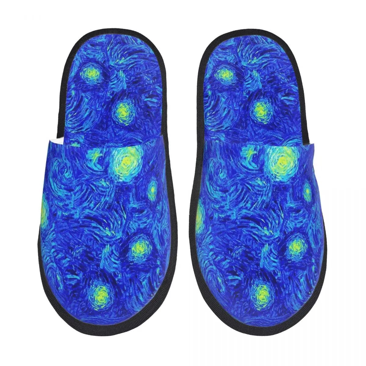 Pantofole Personalizzate con Motivo Notte Stellata di Van Gogh in Memory Foam, Calde e Comode per Donna