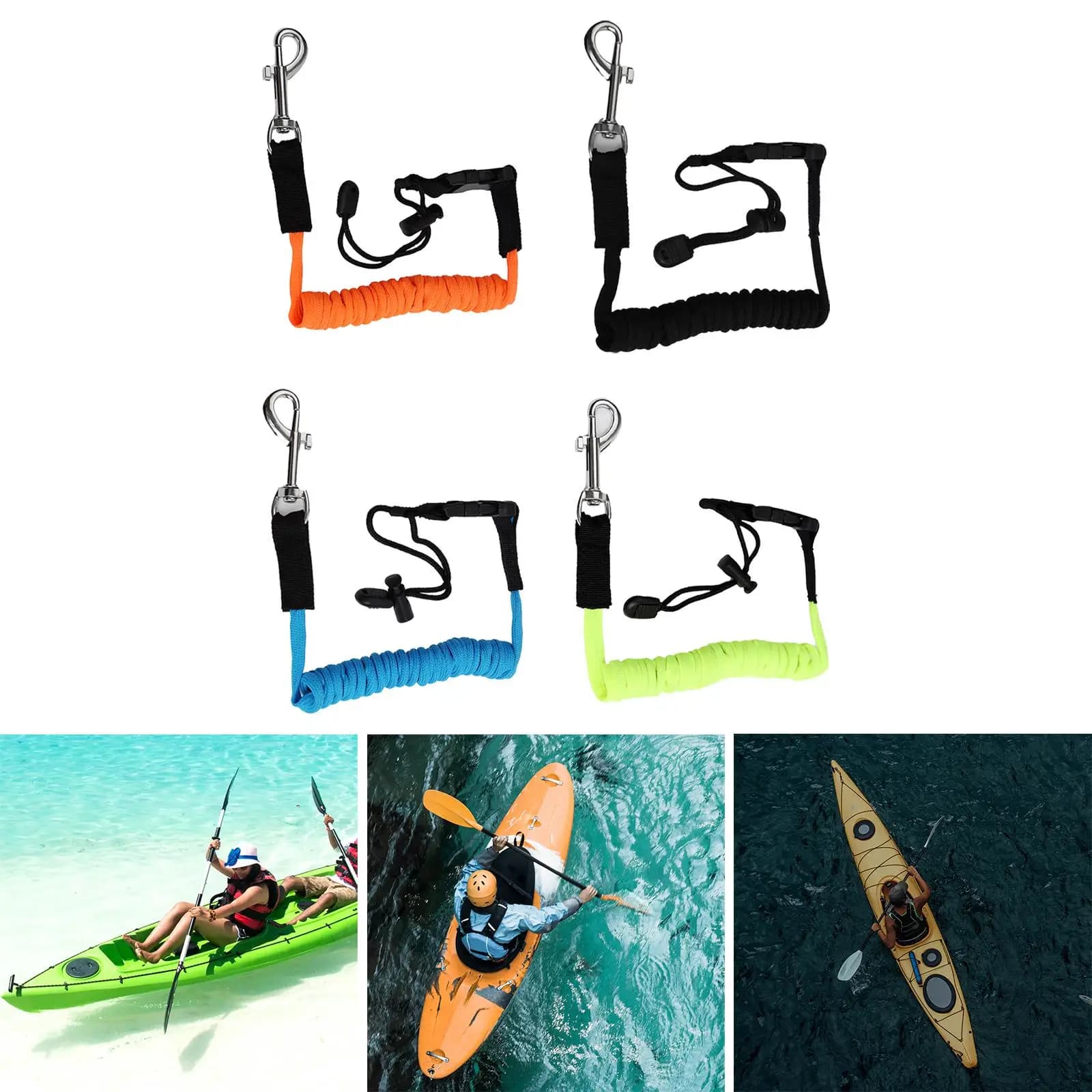 Guinzaglio per pagaia per kayak Corda per legare Cordino a spirale Corda elastica per pagaia per canoa per tavola da surf Paddle Boating Rafting Canoa Kayak